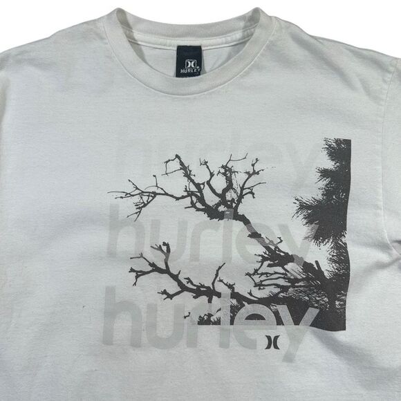 Y2K 2000s Hurley Tree Graphic T-Shirt Small - Picture 2 of 2